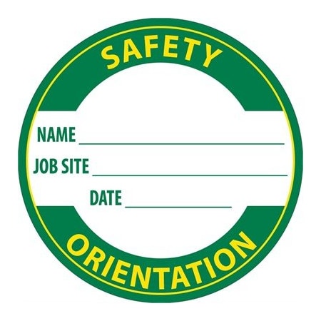 Safety Orientation Name: Job Site Hard Hat Label, Pk25, Material: Reflective Vinyl Sheeting